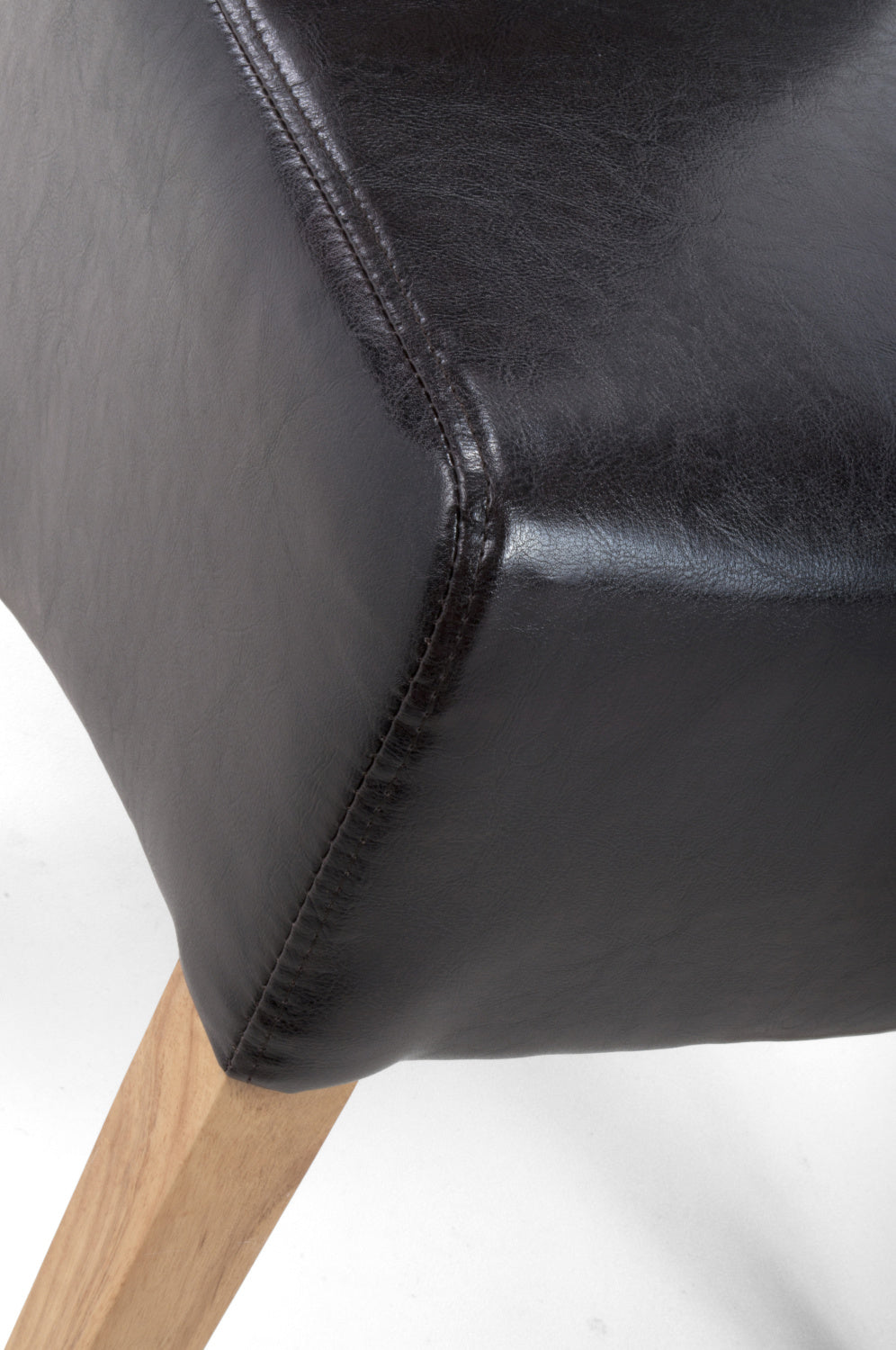 Black Leather Roll Back Dining Chair