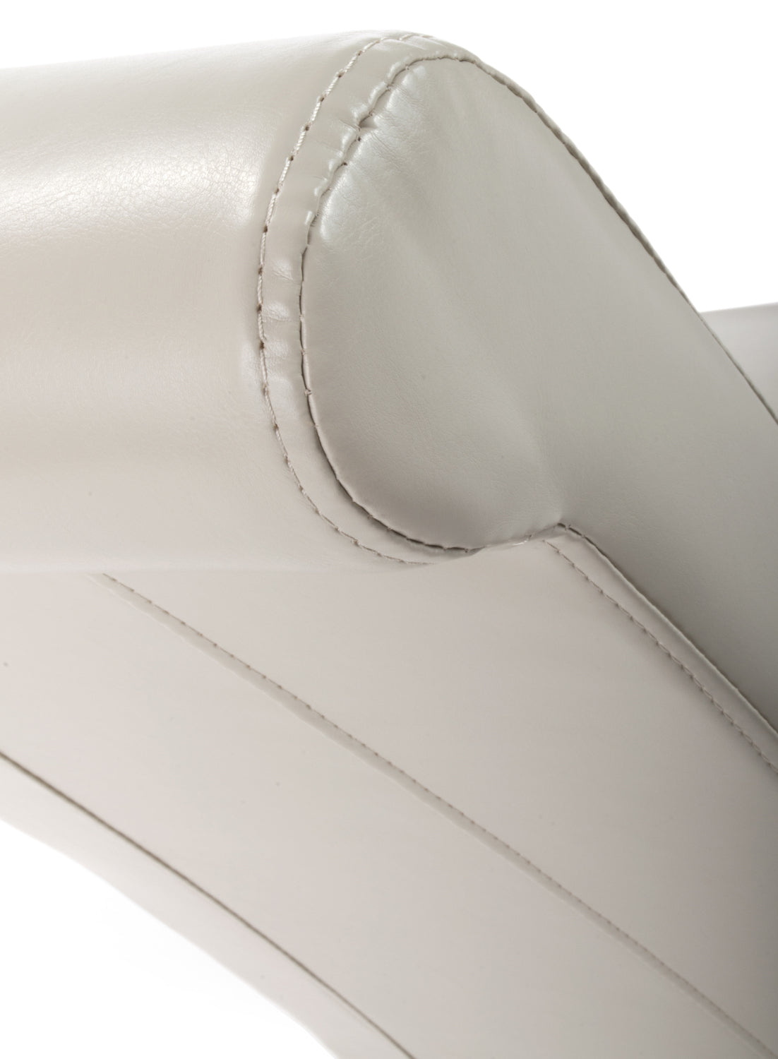 Cream Leather Roll Back Dining Chair Oak Legs