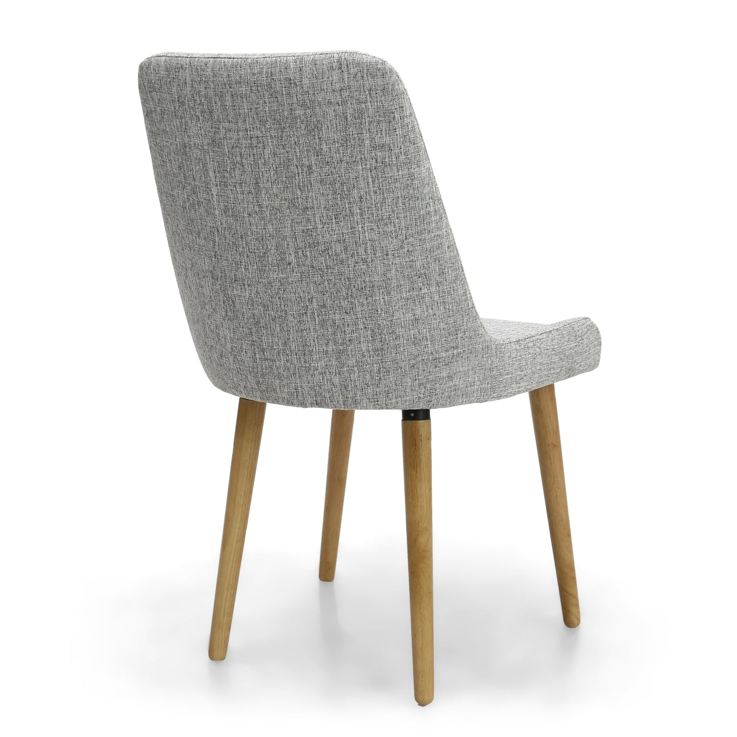 Grey Linen Fabric Dining Chair with Light Wood Legs