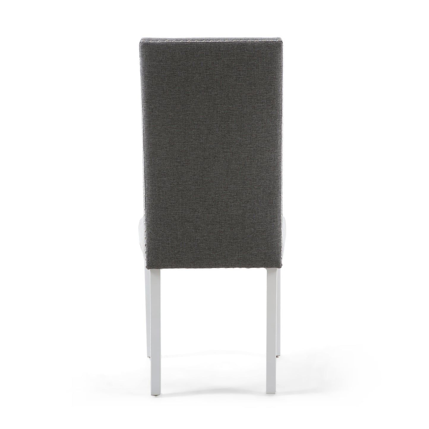 Grey Fabric Dining Chair White Legs