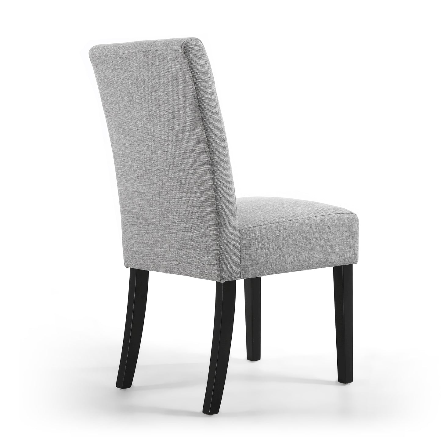 Silver Grey Linen Fabric Stitched Waffle Dining Chair