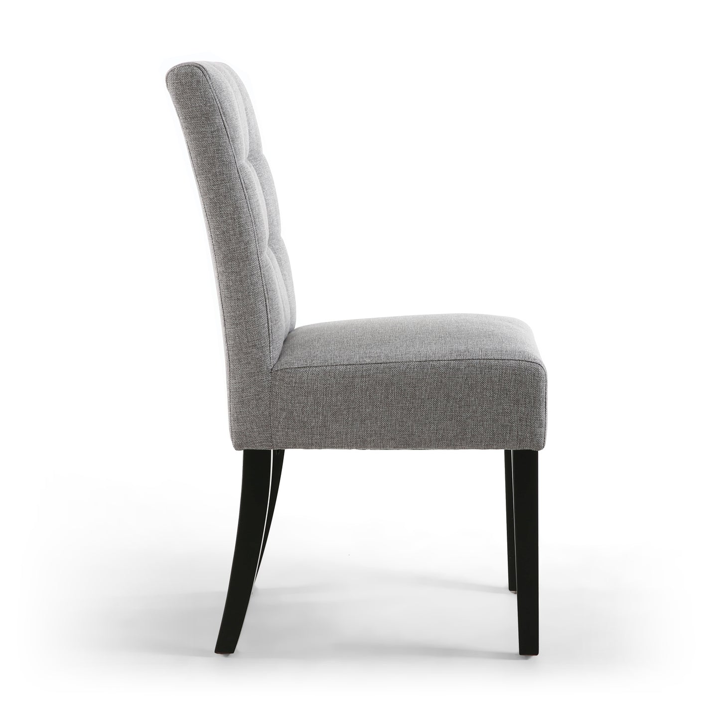 Silver Grey Linen Fabric Stitched Waffle Dining Chair