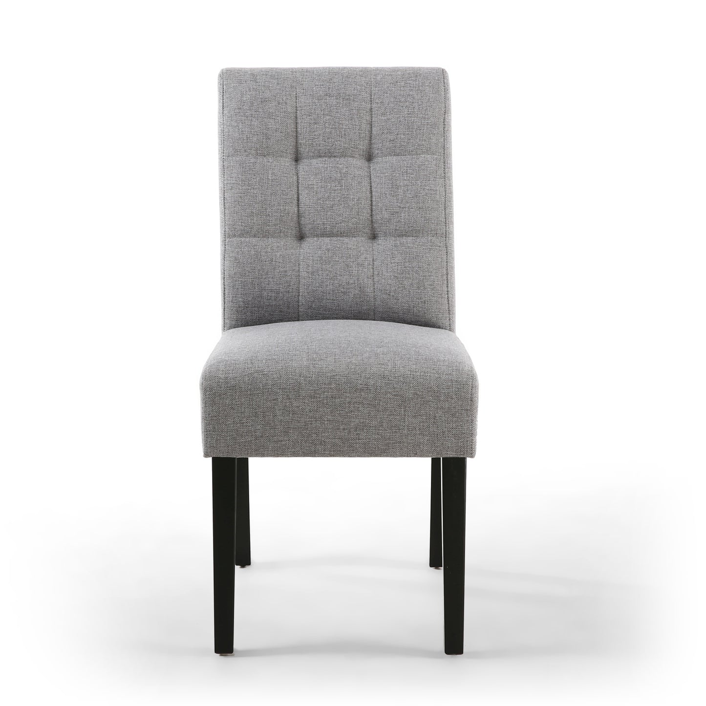 Silver Grey Linen Fabric Stitched Waffle Dining Chair
