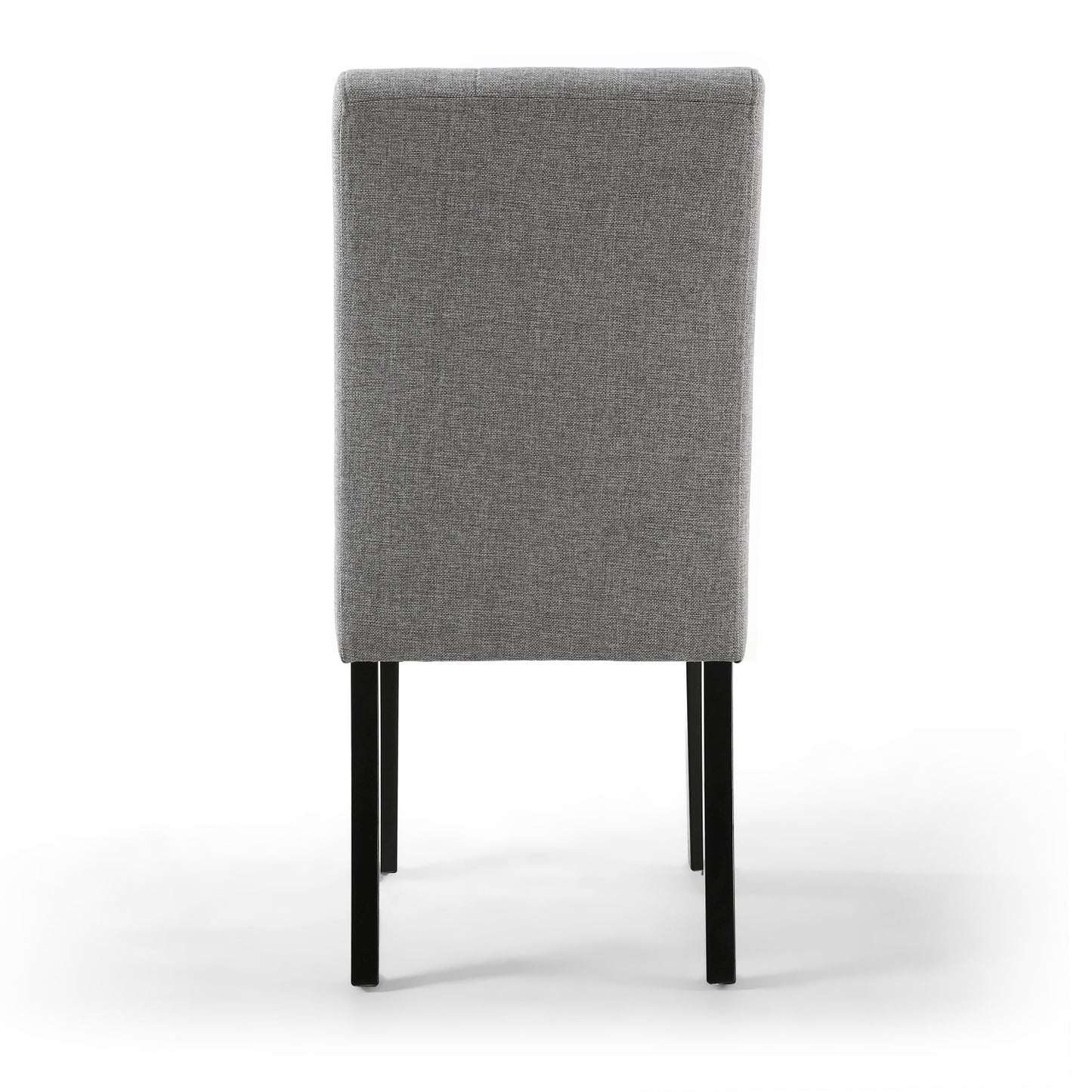 Silver Grey Linen Fabric Stitched Waffle Dining Chair