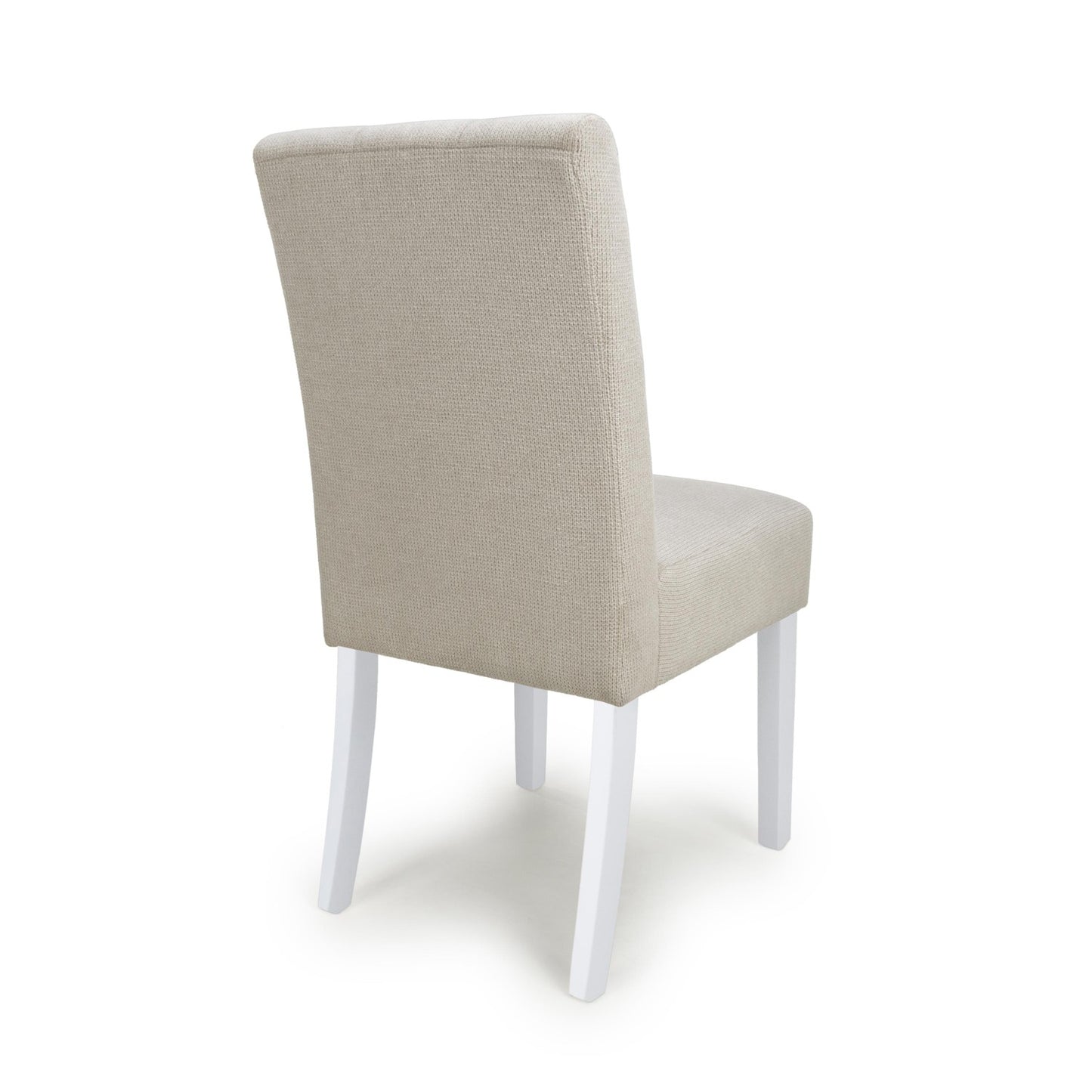 Moseley Waffle Flax Effect Natural Dining Chair in White Legs