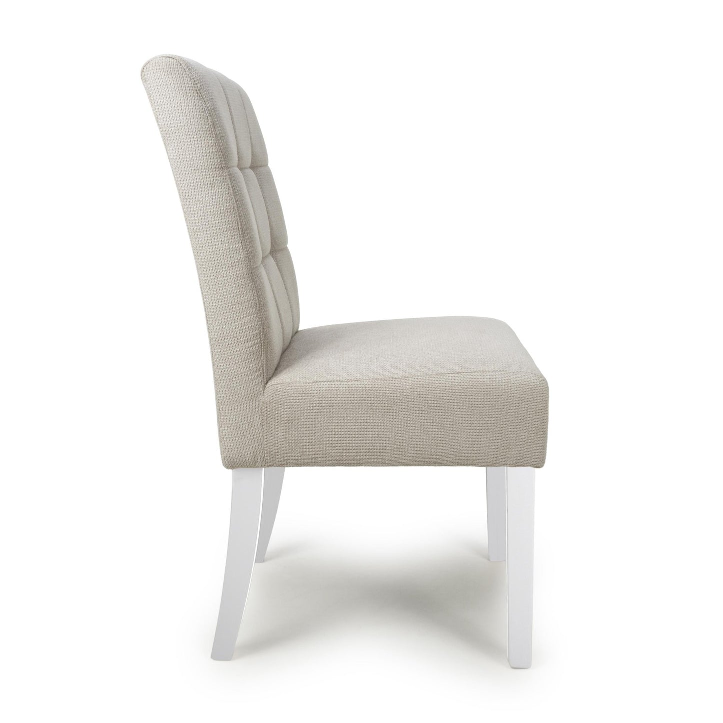Moseley Waffle Flax Effect Natural Dining Chair in White Legs