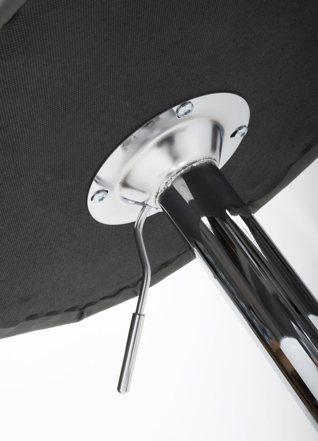 Graphite Grey Leather Adjustable Bar Stool Chrome Base