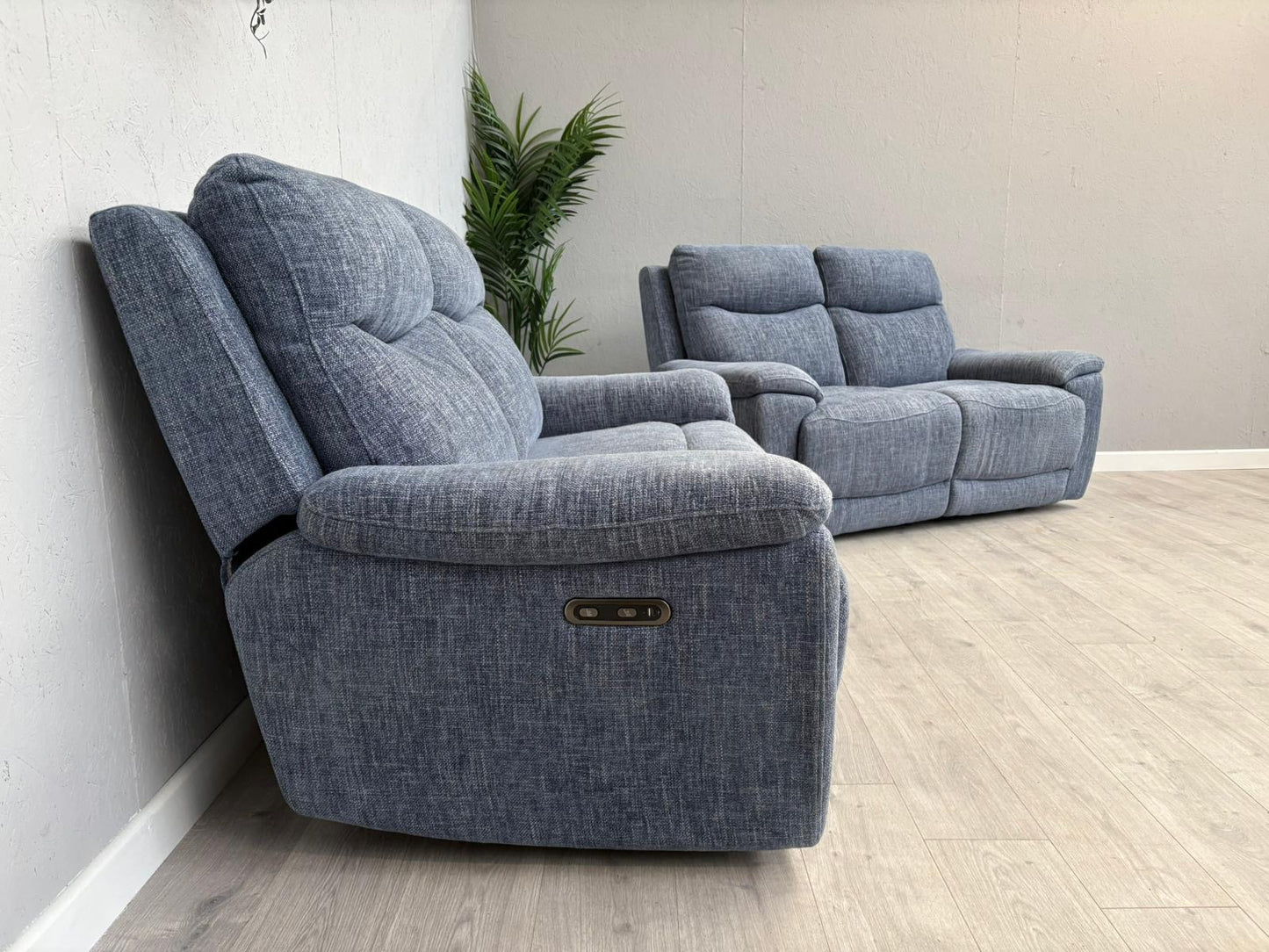 Furniture Village SLOANE Fabric 2+2 Seater Power Recliners - RRP £1950