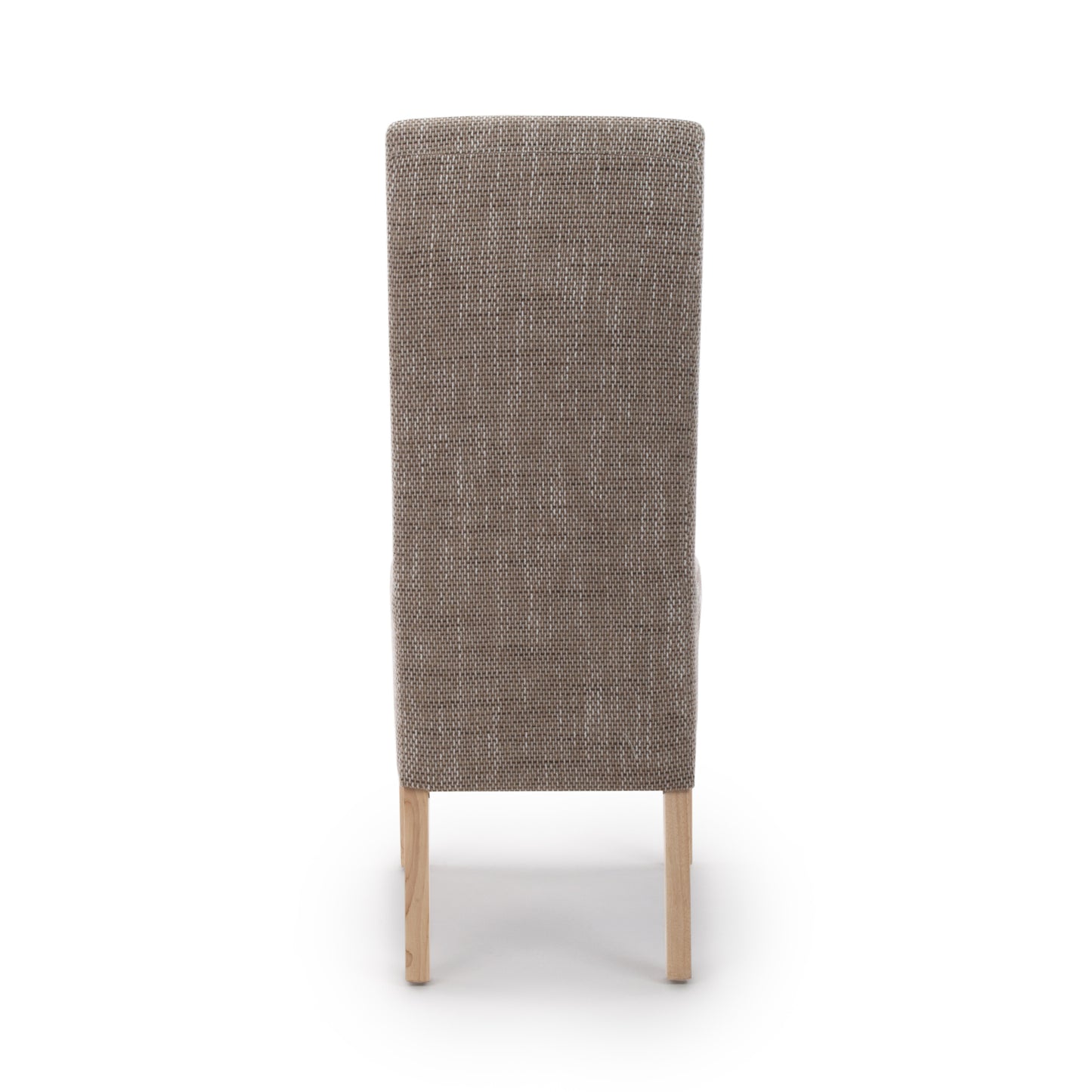 Brown Tweed Fabric Dining Chair Light Wood Legs