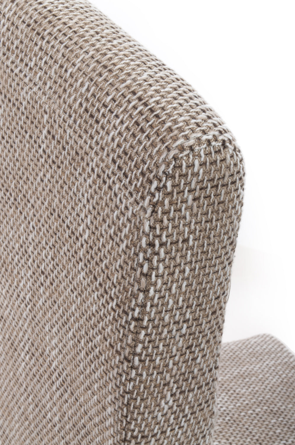 Brown Tweed Fabric Dining Chair Light Wood Legs