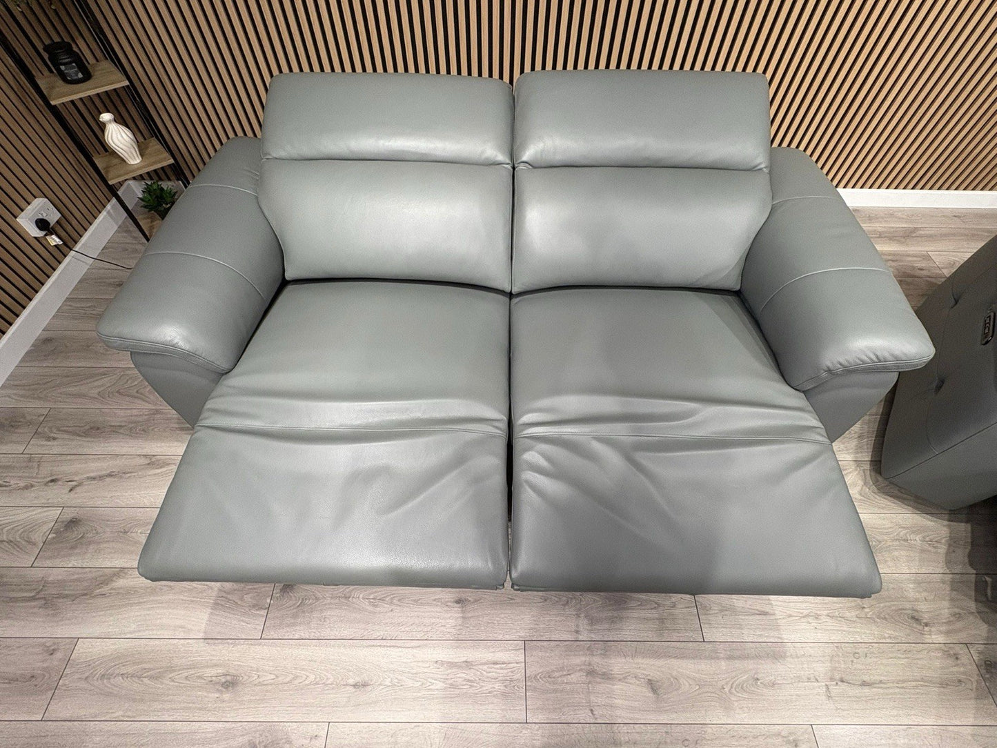 F. Village INCA Style Leather 3 + 2 Seater Power Recliner Sofa, Heated Seats