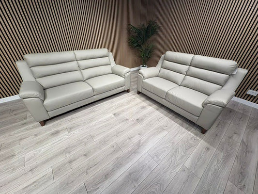 John Lewis Sample BELLA Leather Sofa, Pearl - Different Combinations Available