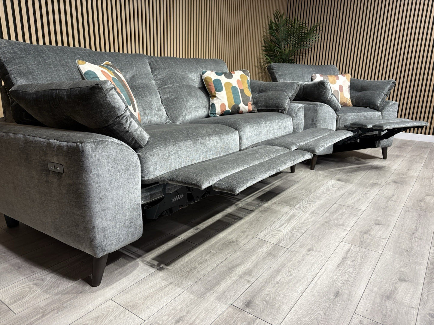Furniture Village MALIBU Fabric 3 Seater Sofa + Armchair, Recliners - RRP £3,440
