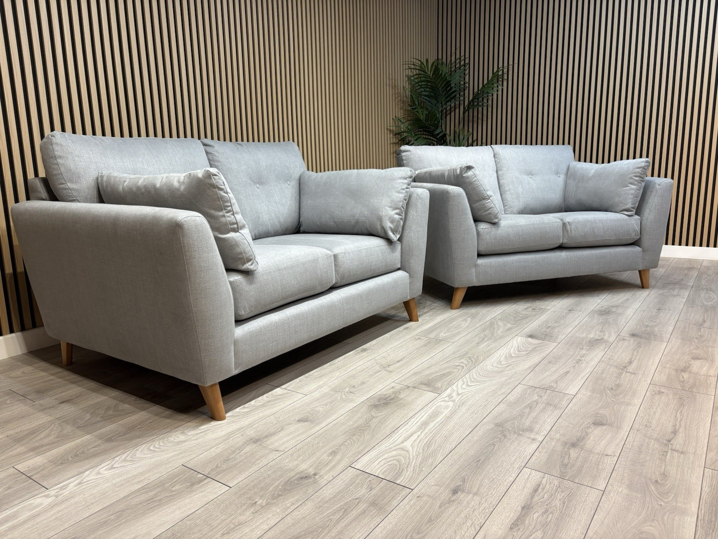 John Lewis ALFIE Fabric 2 x Small 2 Seater Sofa Set, Light Grey - RRP £1,598
