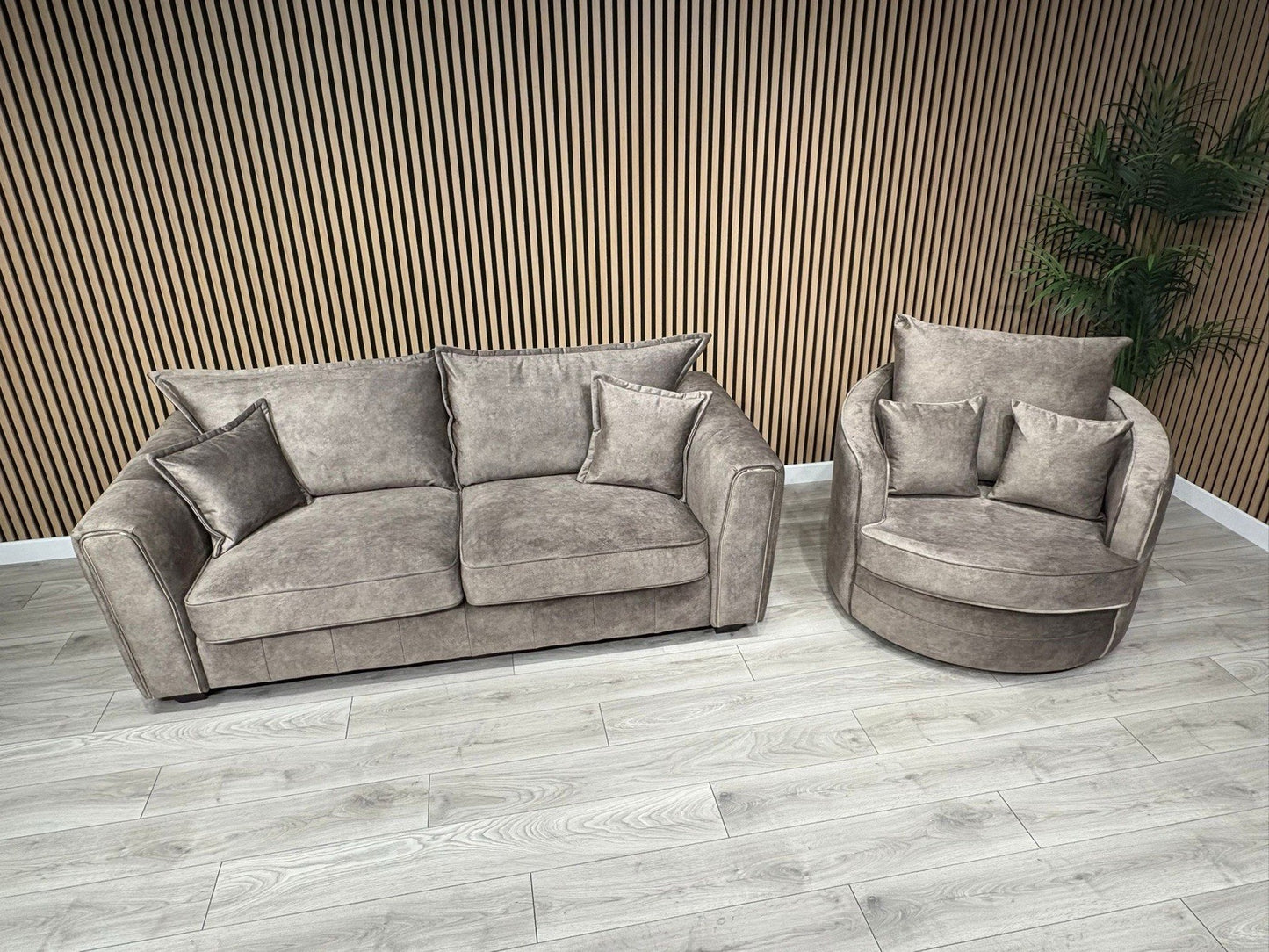 DFS - CHERISHED Style 3 Seater Sofa + Swivel Armchair, Formal Back - RRP £2,248