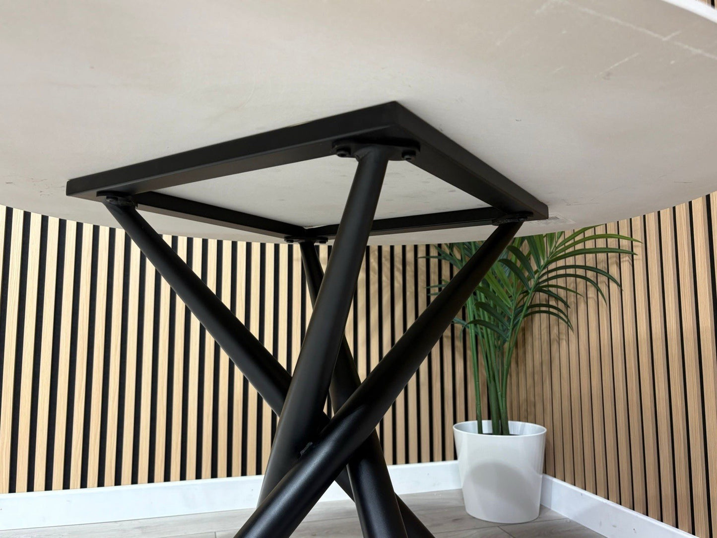 NEXT Sample - Vista Marble Effect Circular Dining Table - RRP £899