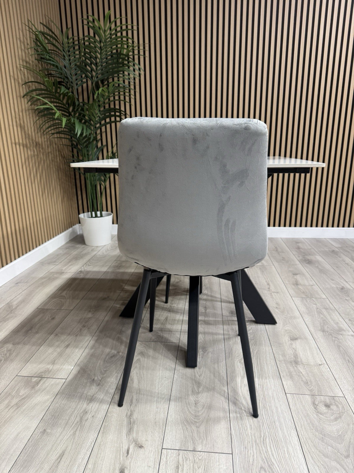 NEXT Sample - CRETE Marble Effect Square Dining Table + 2 x Chairs. RRP £1,099