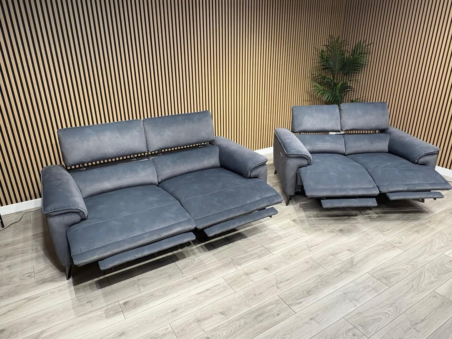 Furniture Village MOET Style Fabric 3 + 2 Seater Power Sofa Set - RRP £3,890