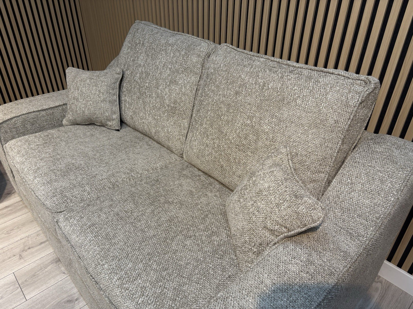 NEBRASKA Premium Fabric 3 Seater + 2 Seater Sofa Set, Stone - RRP £1,899