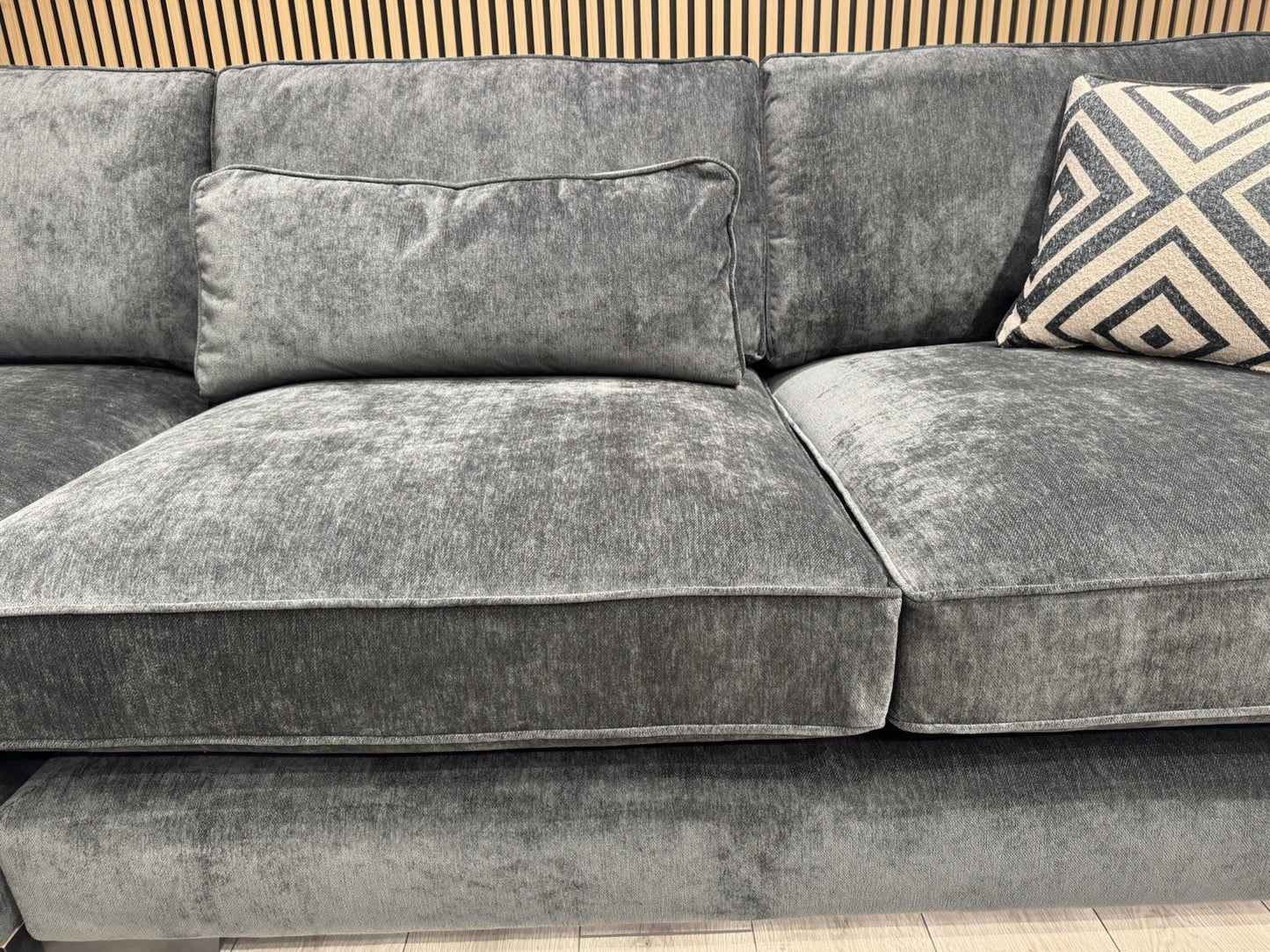 Sofology CAVALLI Style Fabric 3 Corner 3 Sofa + Footstool, Slate - RRP £6,398