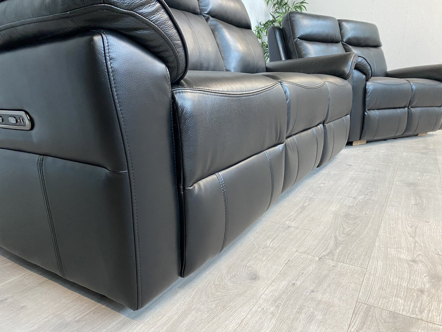 DFS - New Navona Leather 3 + 2 Seater Power Recliner Sofa Set - RRP £3,898