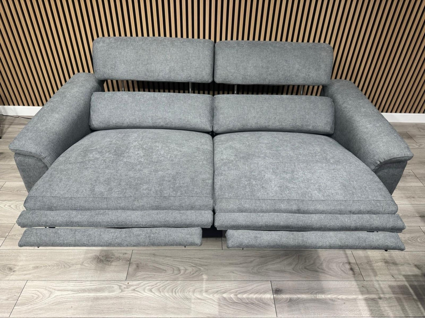 DFS Sample - SAN MATEO Style Fabric 3 + 2 Seater Power Sofa Set - RRP £3,098