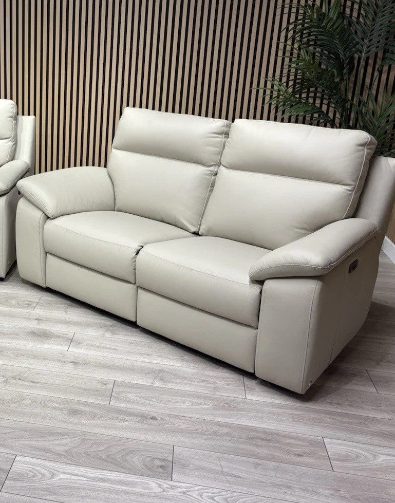 F. Village Nicoletti PEPINO Leather 2 Seater Power Recliner Sofa - RRP £2,495