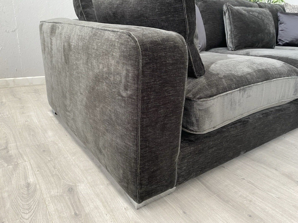 Sofology - CAVALLI Fabric Corner Sofa, 3 Corner 1.5 Chenille Slate - RRP £4,599