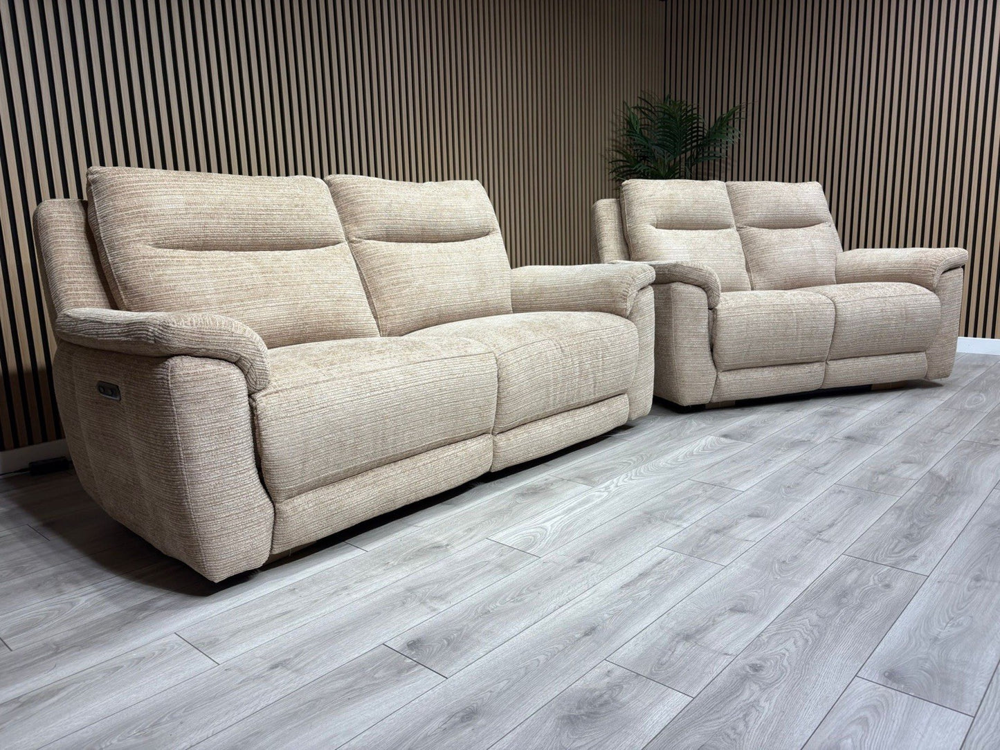 DFS NAVONA 3 Seater + 2 Seater Fabric Sofa Set, Power Recliners - RRP £3,298