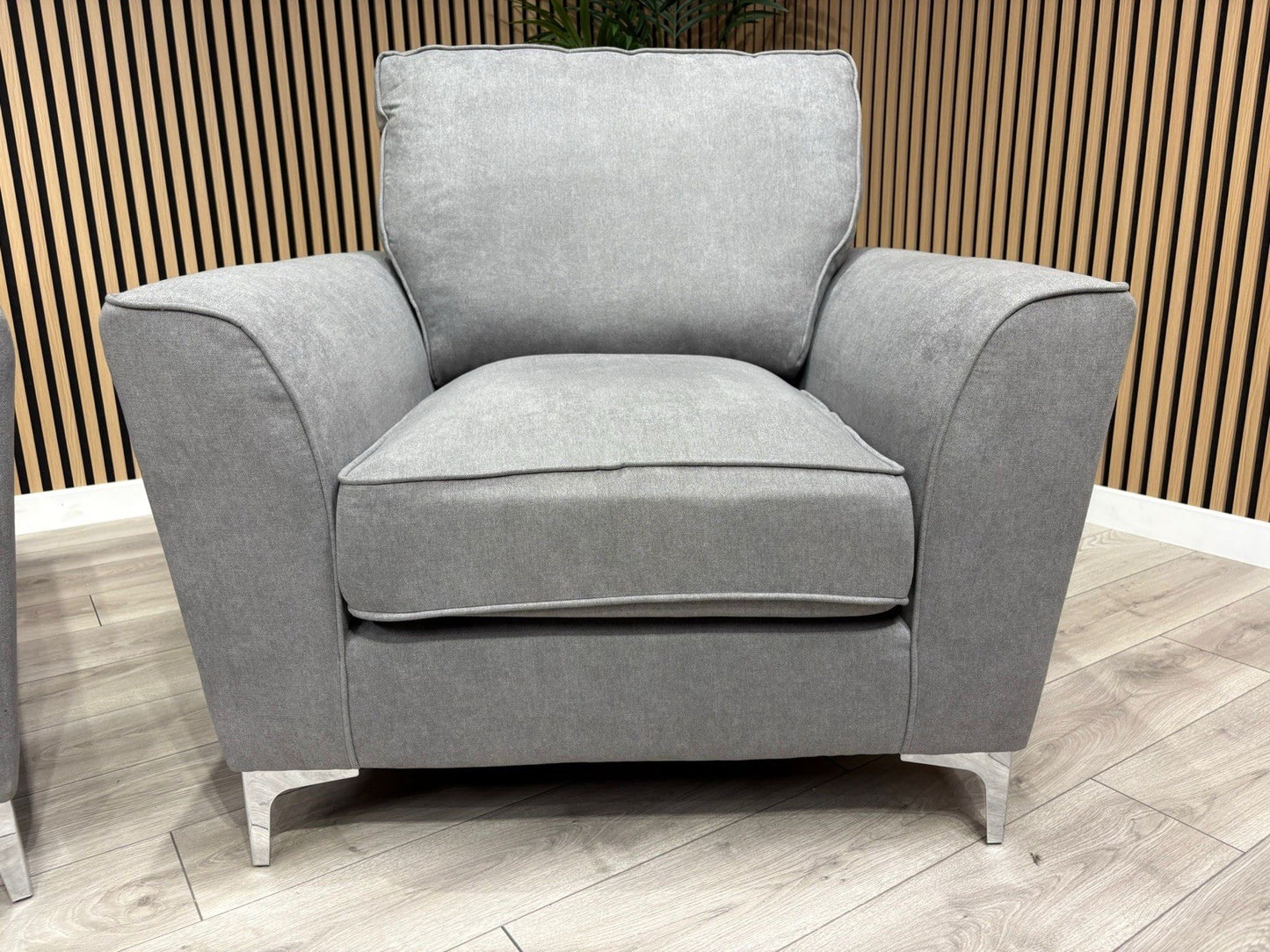 Furniture Village LEGEND Fabric 3 Seater Sofa + Armchair, Pewter - RRP £1,990