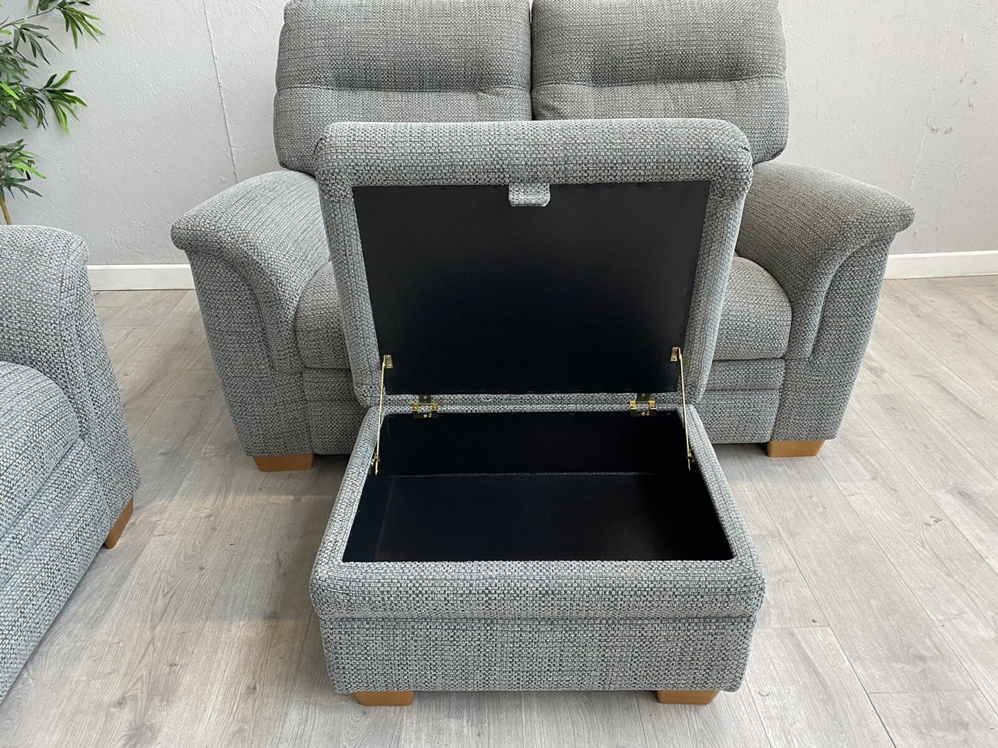 Parker Knoll - HUDSON 23 Fabric 3 Seater + 2 Seater Sofas + Stool - RRP £5,215