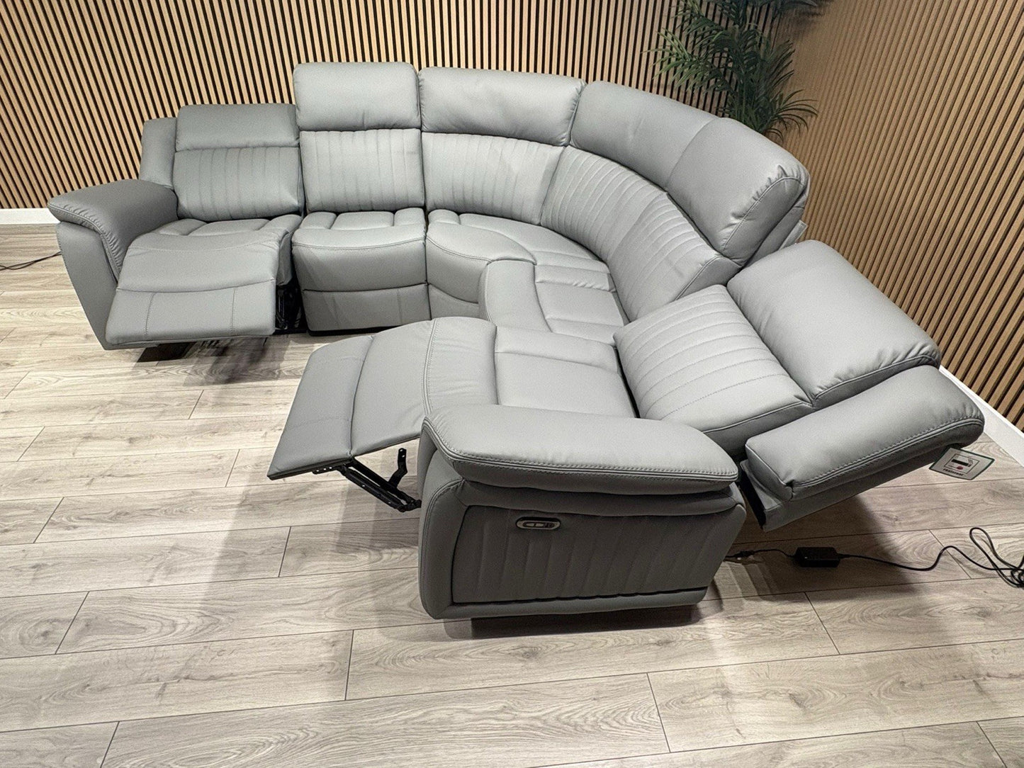 DOMINO Leather Modular Corner Sofa Set, Power Recliners - RRP £2,995
