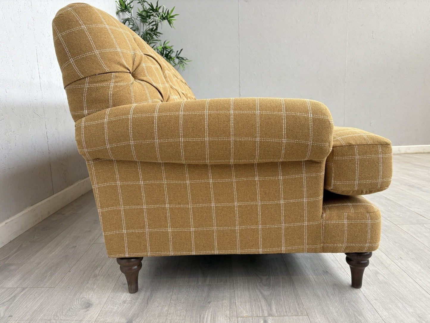 Dunelm - CANTERBURY 4 Seater Chesterfield Sofa, Check Ochre - RRP £1399