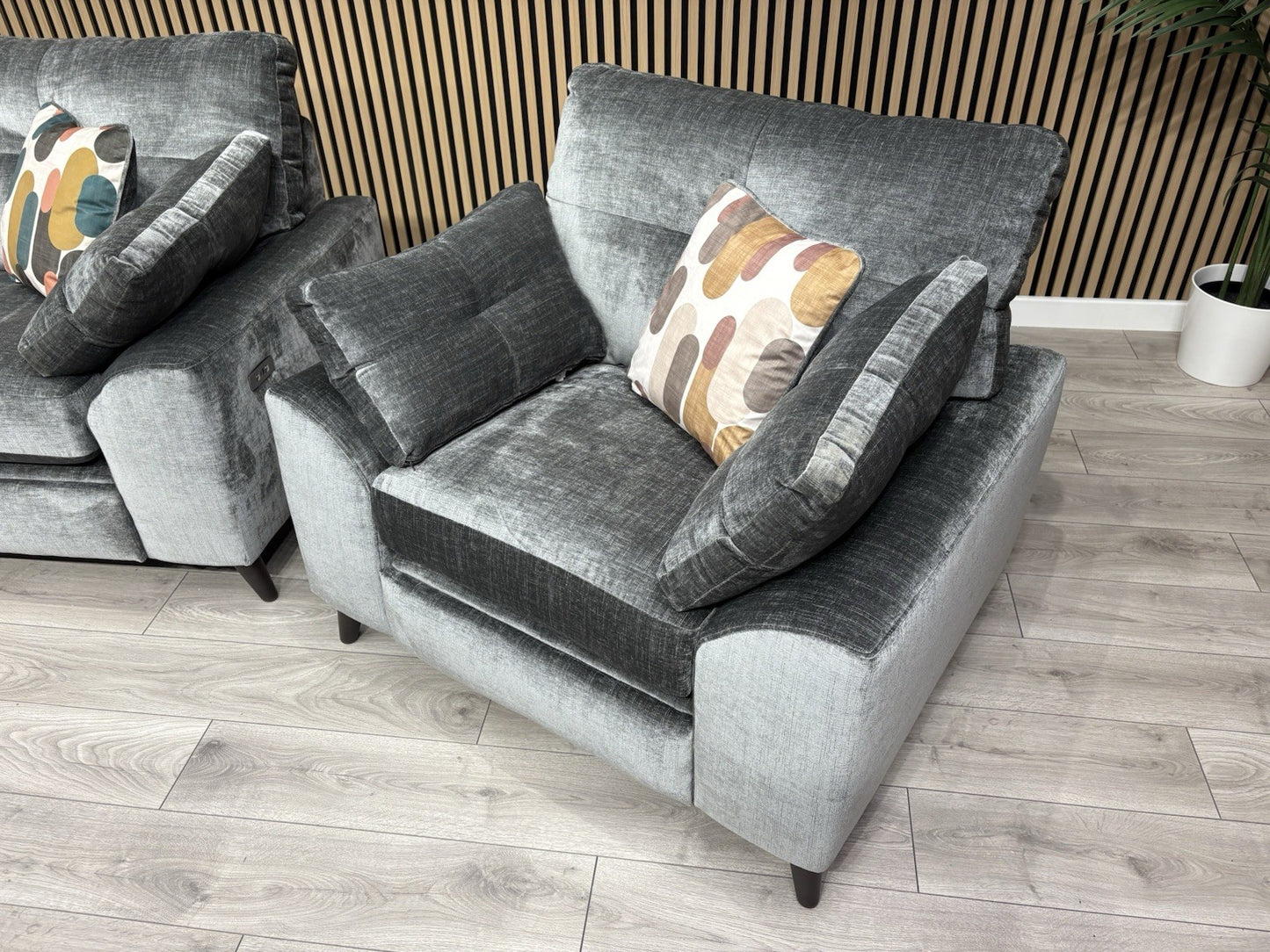 Furniture Village MALIBU Fabric 3 Seater Sofa + Armchair, Recliners - RRP £3,440