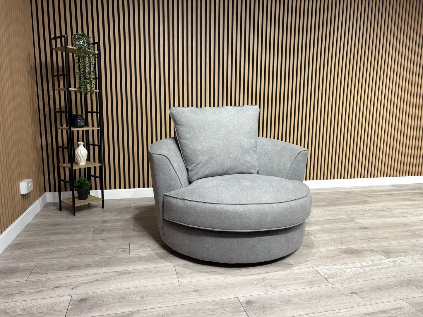 Furniture Village LEGEND Fabric Swivel Chair / Armchair, Pewter - RRP £845