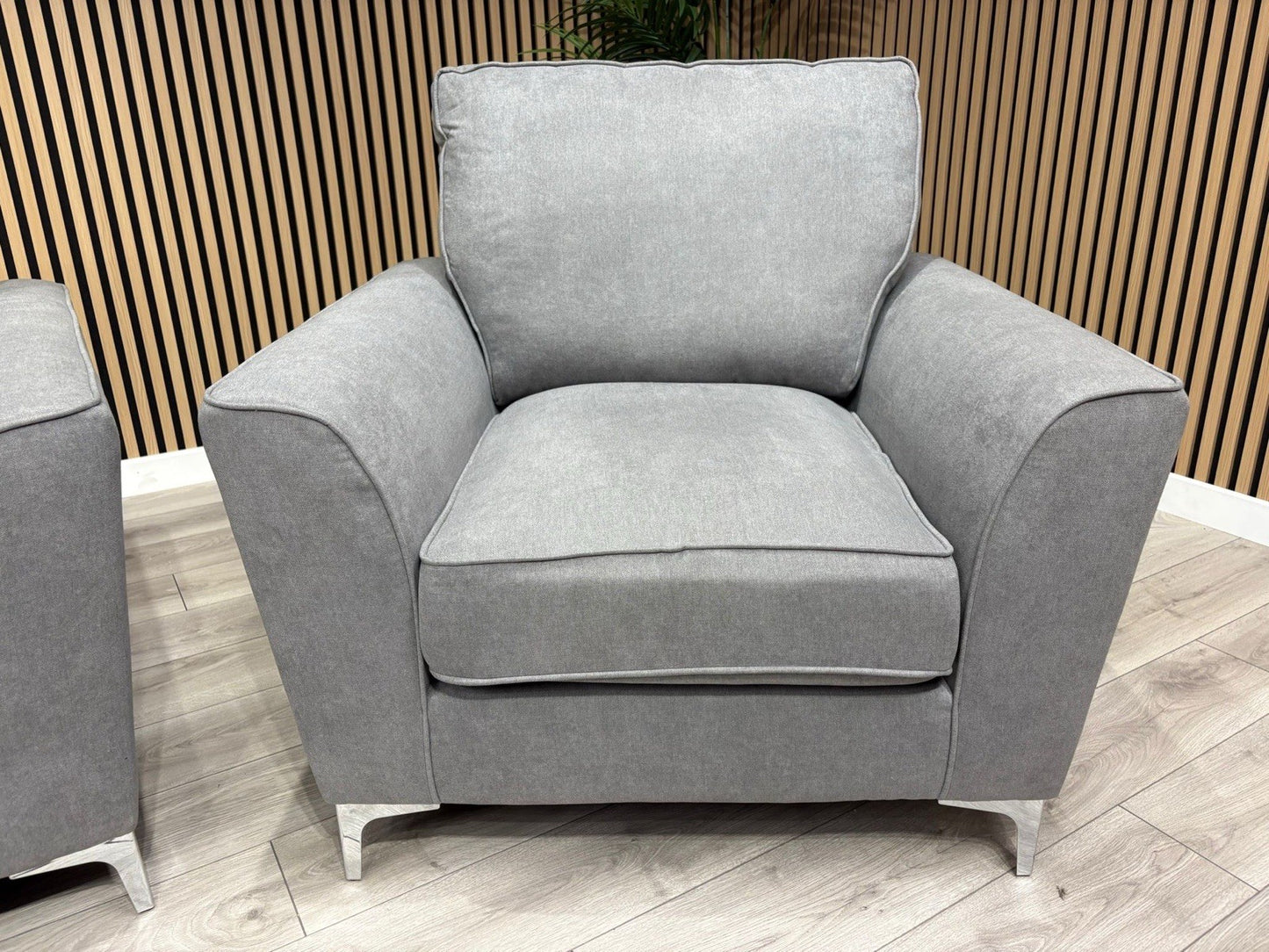 Furniture Village LEGEND Fabric 3 Seater Sofa + Armchair, Pewter - RRP £1,990