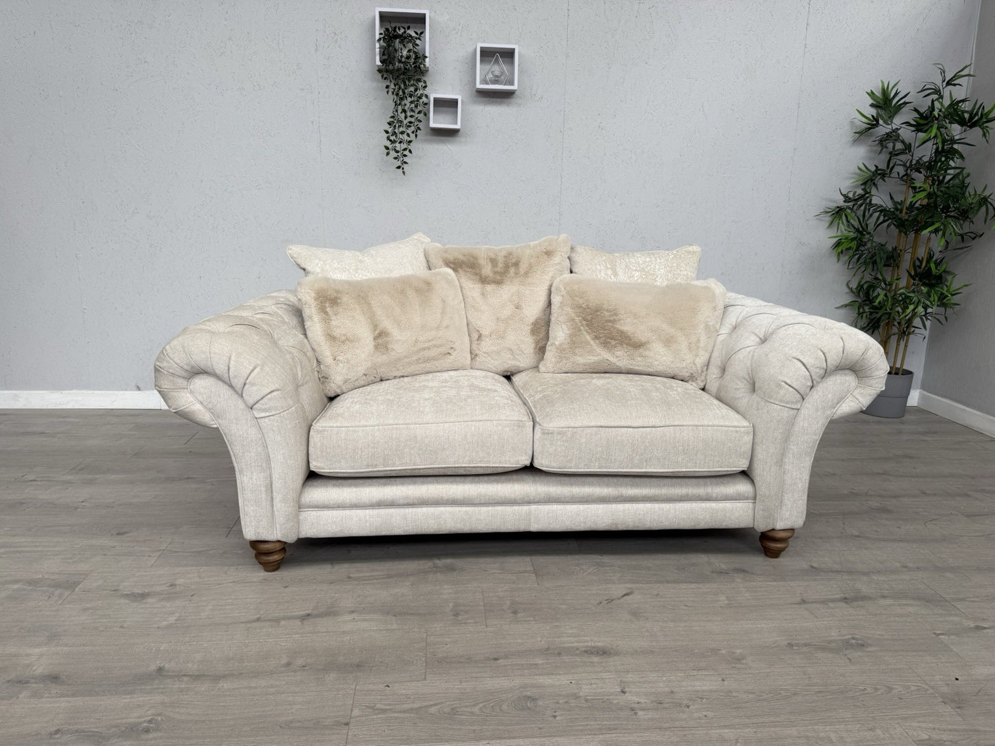 Furniture Village BLENHEIM Fabric 2 Seater Sofa Scatter Back Ivory - RRP £2495