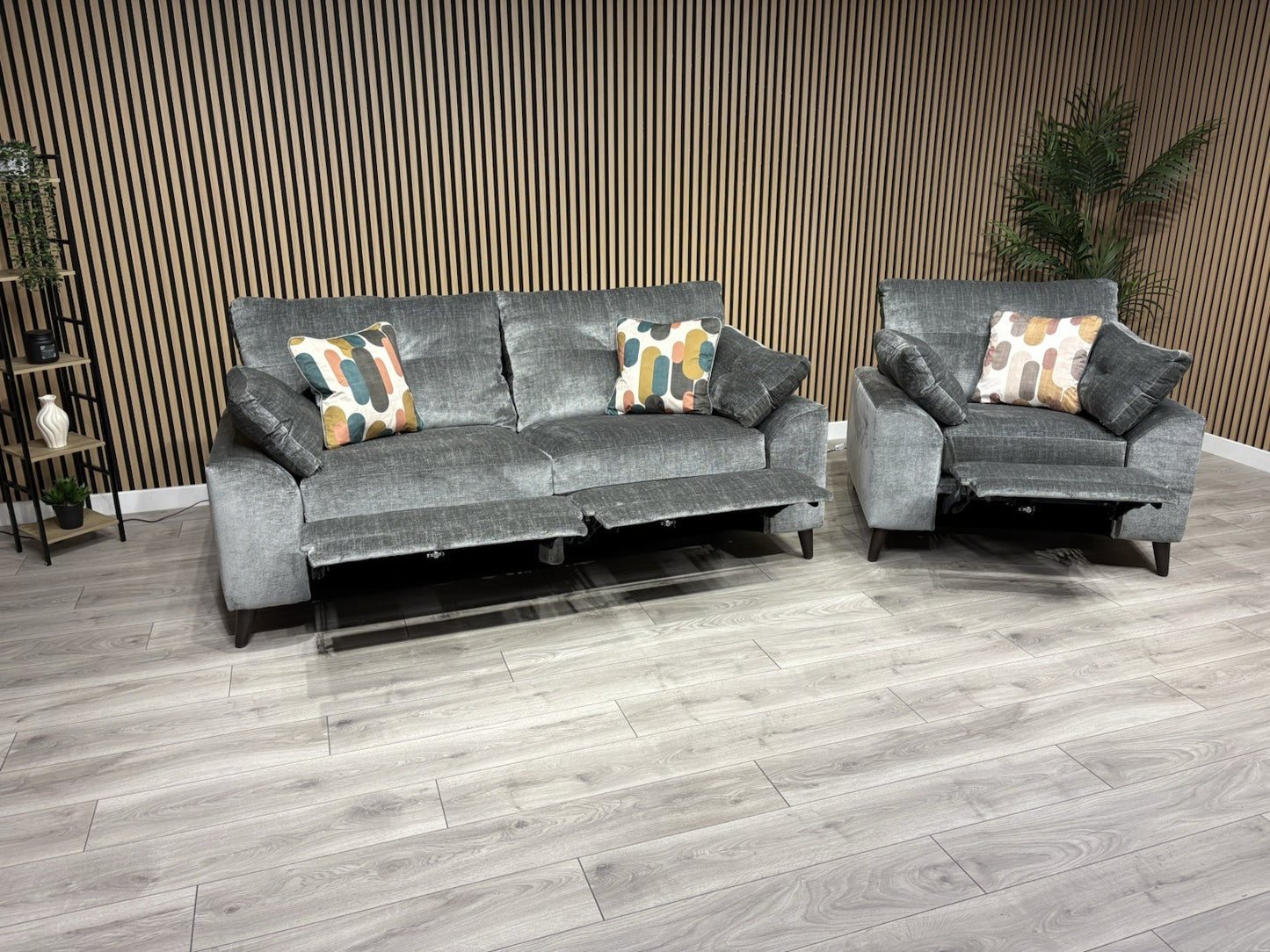 Furniture Village MALIBU Fabric 3 Seater Sofa + Armchair, Recliners - RRP £3,440