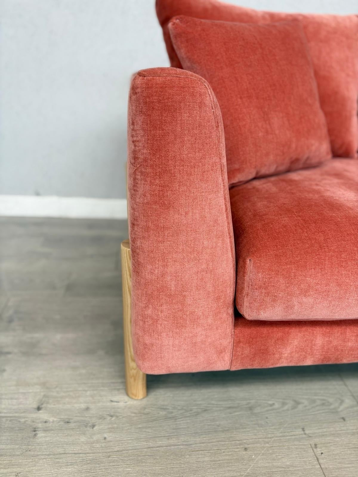 Habitat ASTON Fabric RHF Chaise Corner Sofa + Armchair, Papaya - RRP £2,350