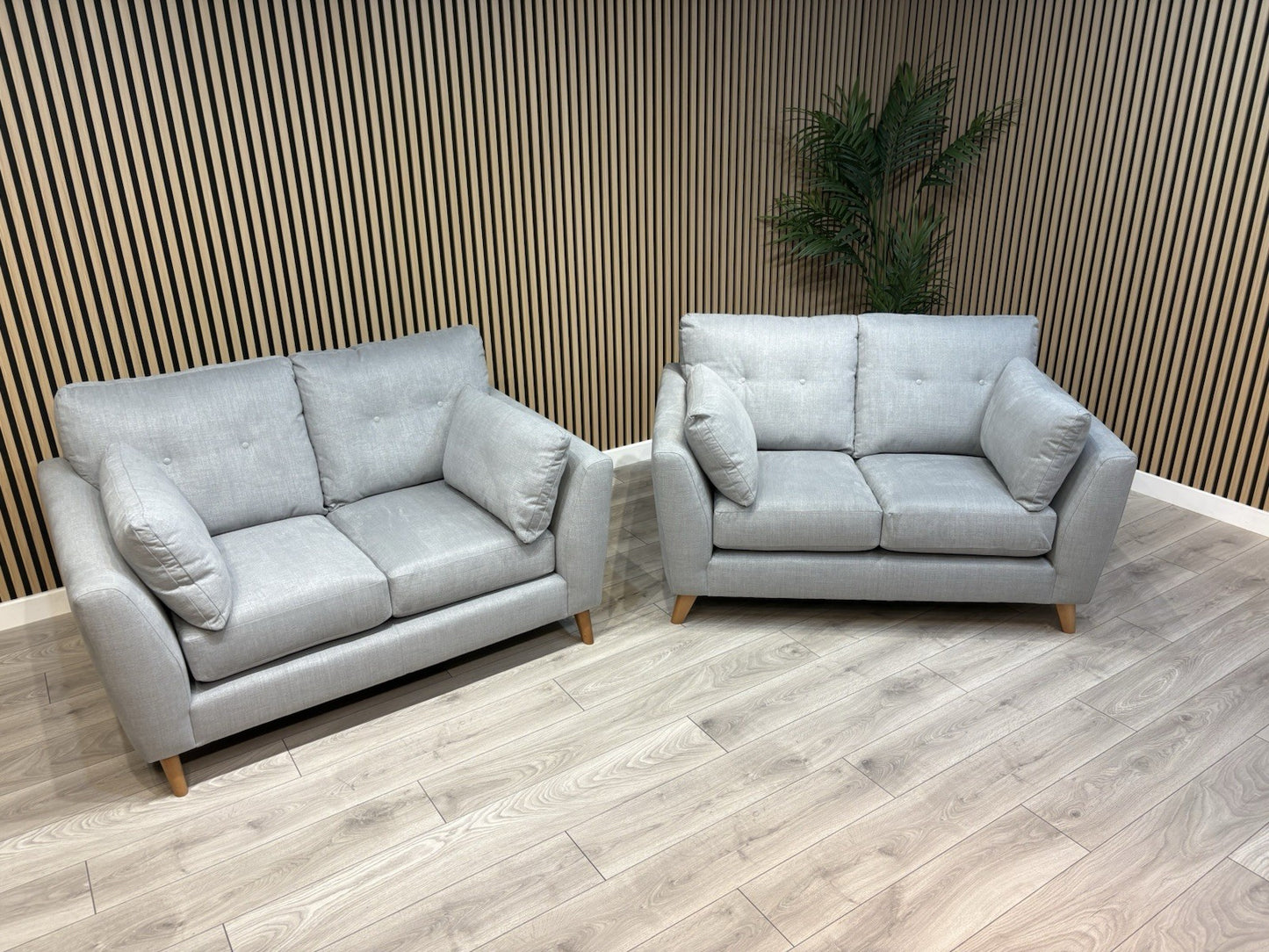John Lewis ALFIE Fabric 2 x Small 2 Seater Sofa Set, Light Grey - RRP £1,598