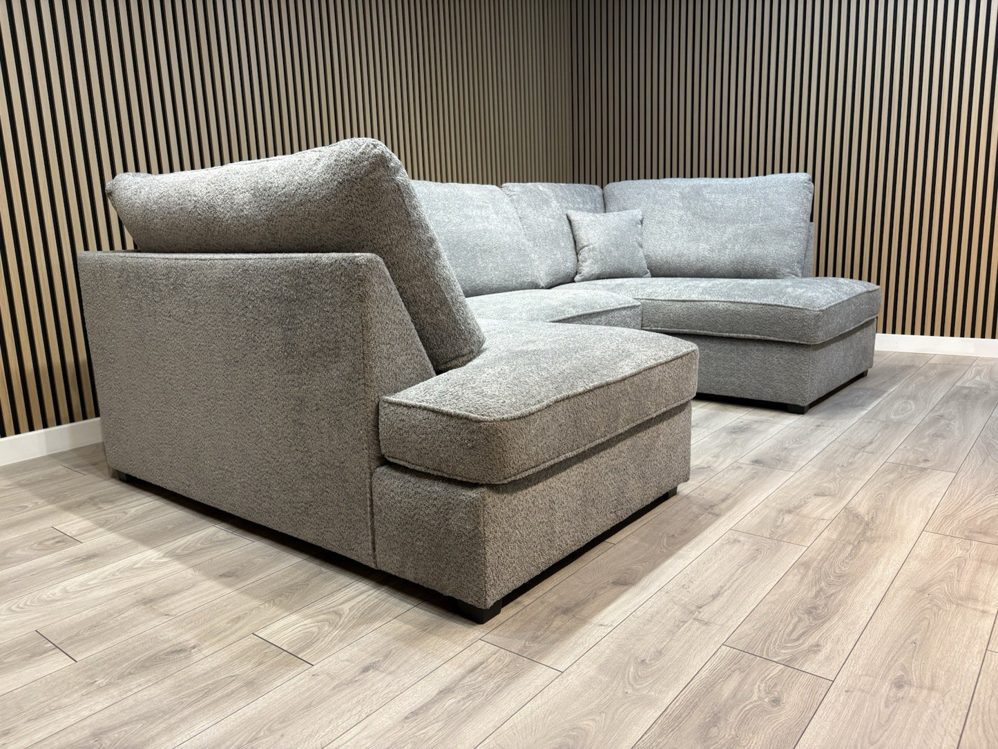 CARNABY Premium Fabric U Shaped Corner Chaise Sofa + Footstool - RRP £1,999