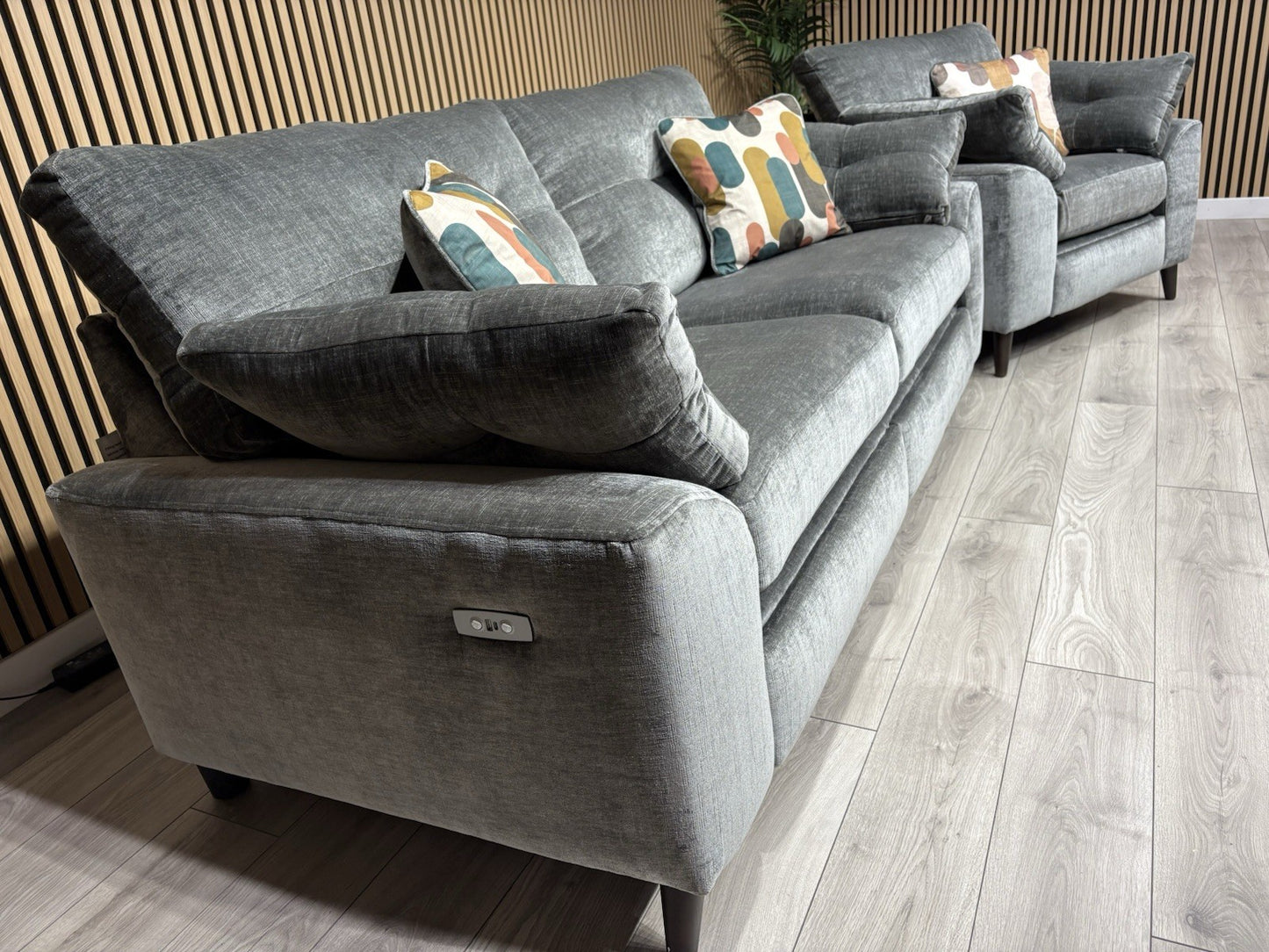 Furniture Village MALIBU Fabric 3 Seater Sofa + Armchair, Recliners - RRP £3,440
