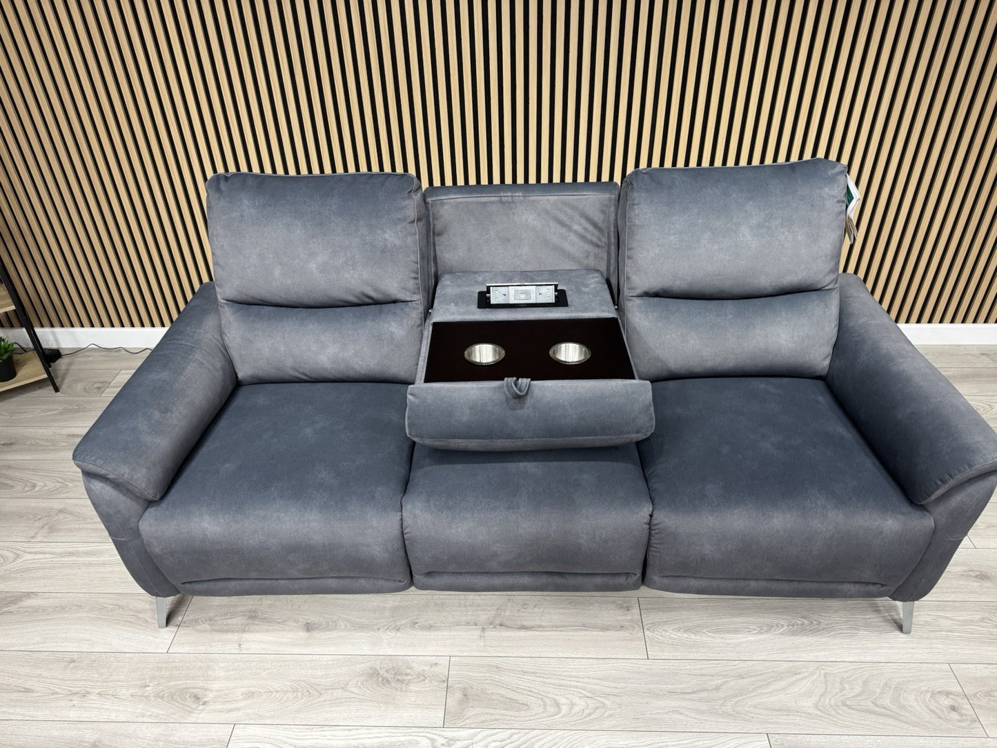 F. Village DAYTONA Fabric 3 Seater Power Recliner Bluetooth Sofa - RRP £1,695