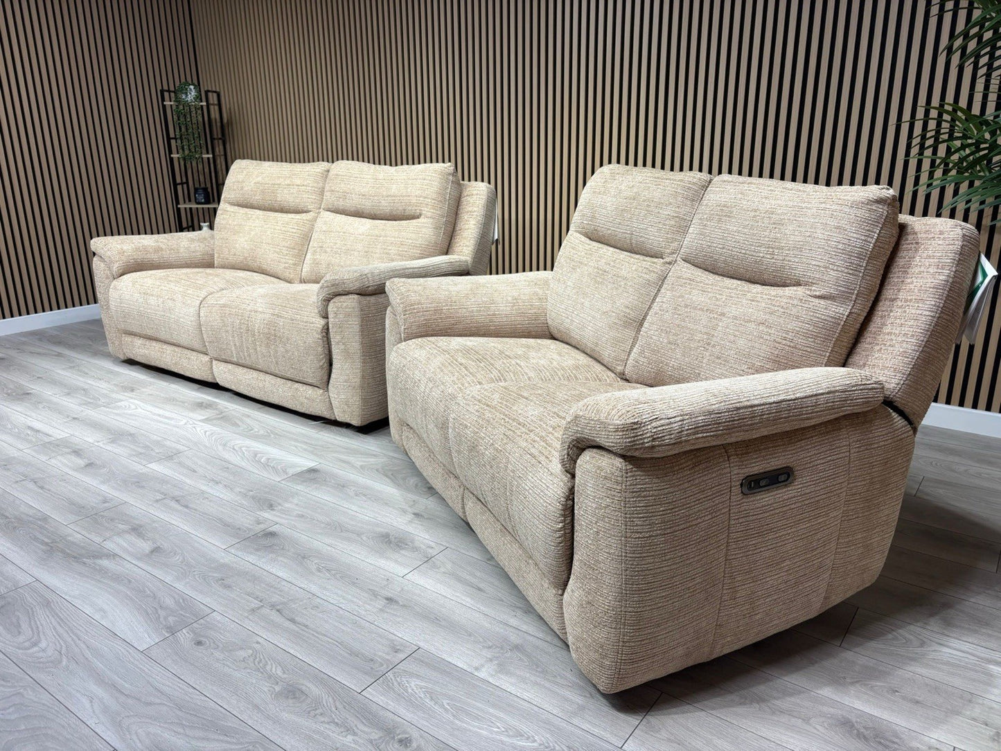 DFS NAVONA 3 Seater + 2 Seater Fabric Sofa Set, Power Recliners - RRP £3,298