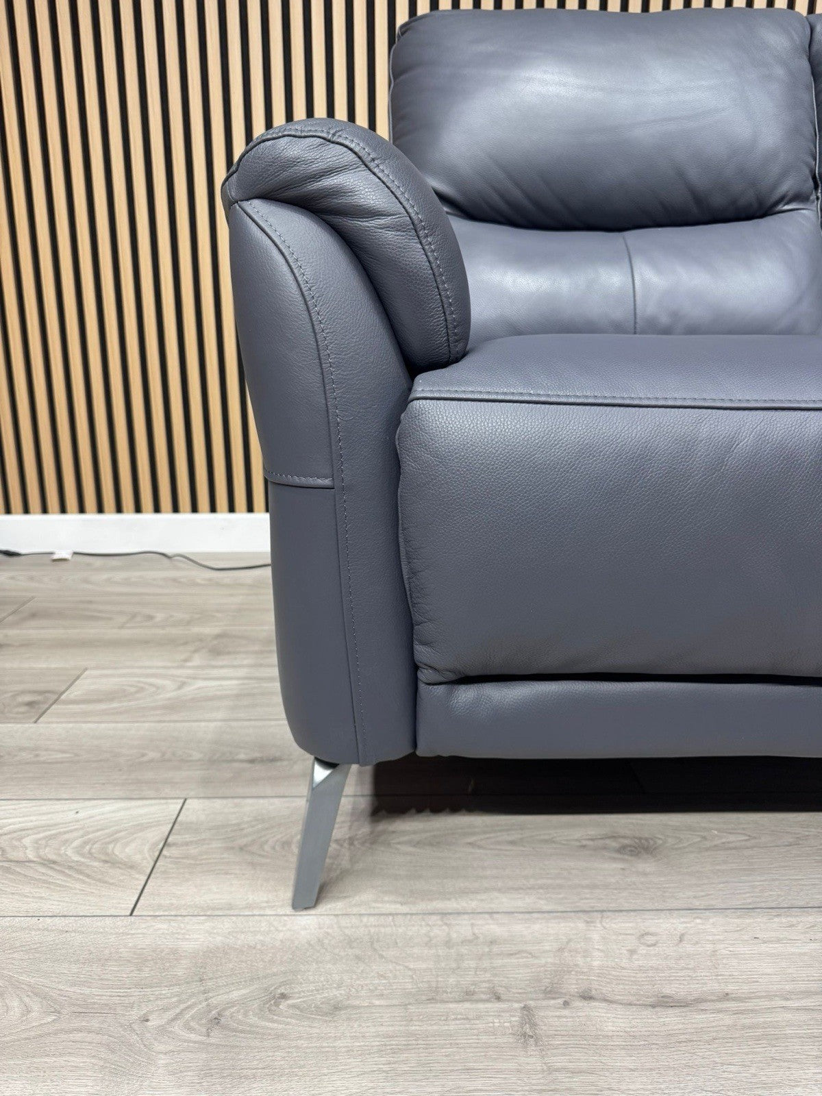 Furniture Village DAYTONA Leather 2 Seater Sofa, Lavender Grey - RRP £1,495