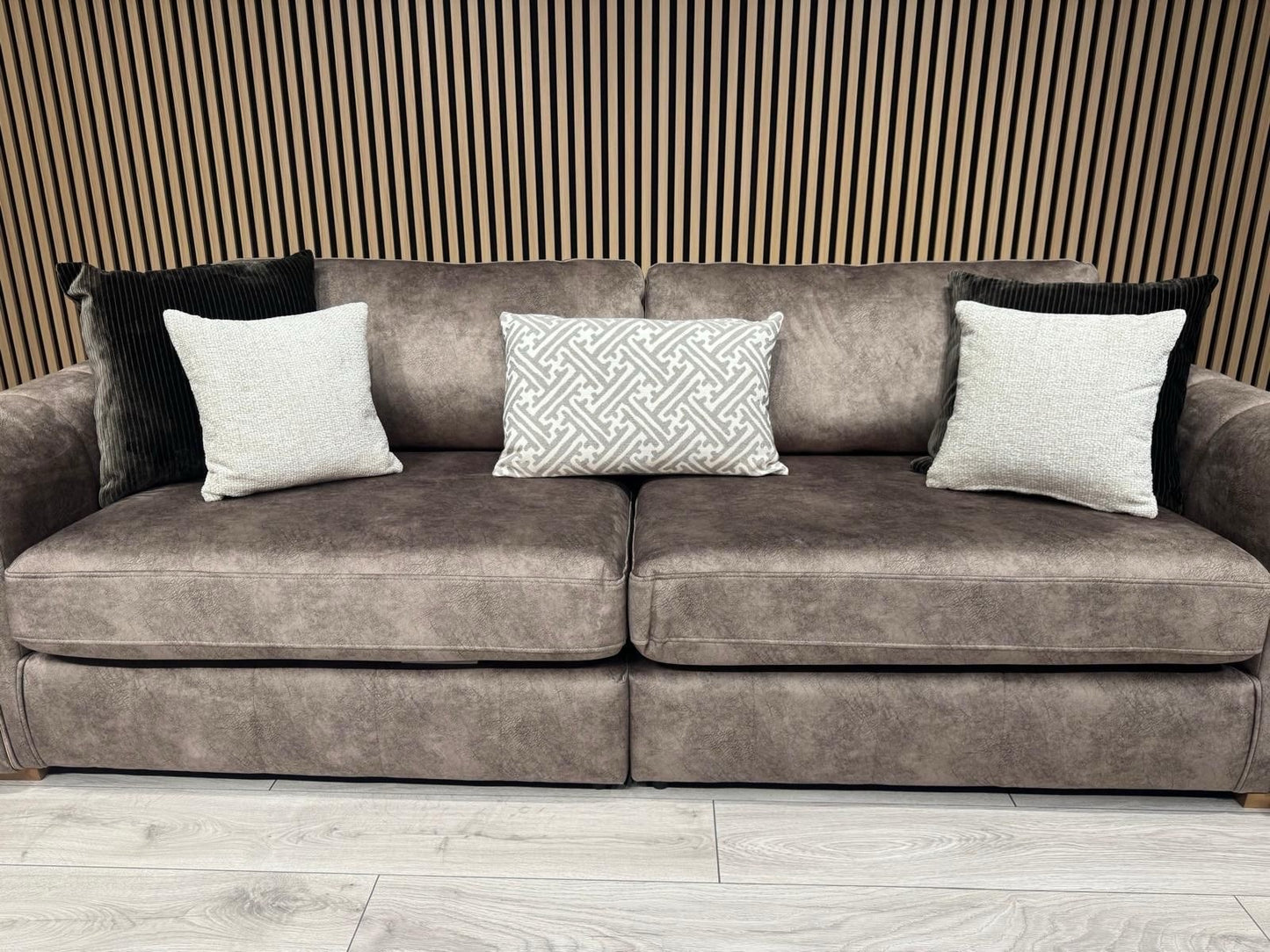 DEVINE Glamour Large Fabric 4 Seater Sofa + Love Chair Armchair - RRP £2,398