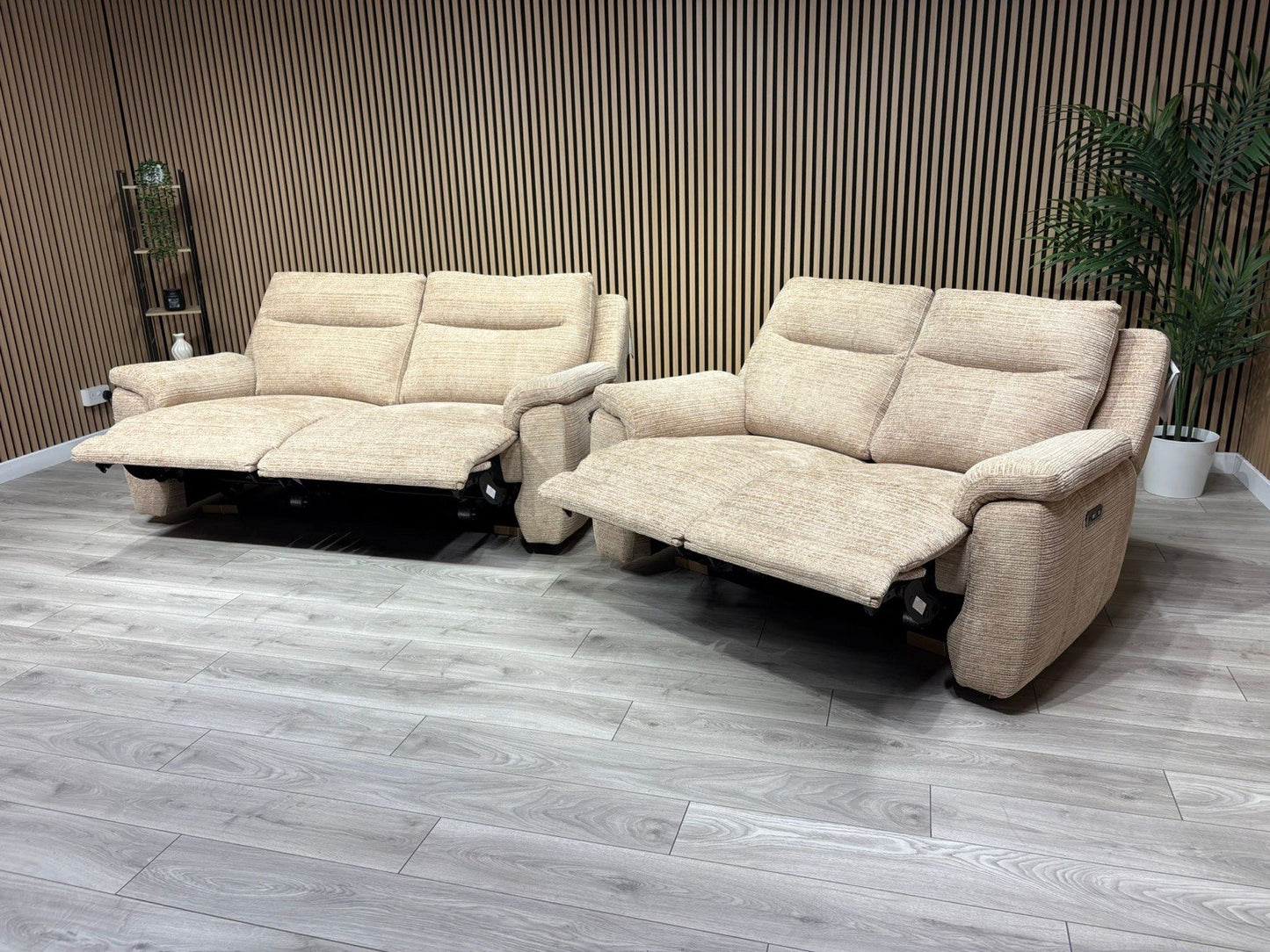 DFS NAVONA 3 Seater + 2 Seater Fabric Sofa Set, Power Recliners - RRP £3,298