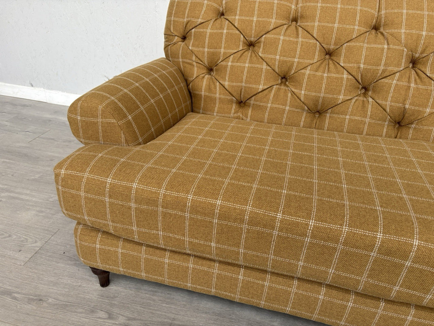 Dunelm - CANTERBURY 4 Seater Chesterfield Sofa, Check Ochre - RRP £1399