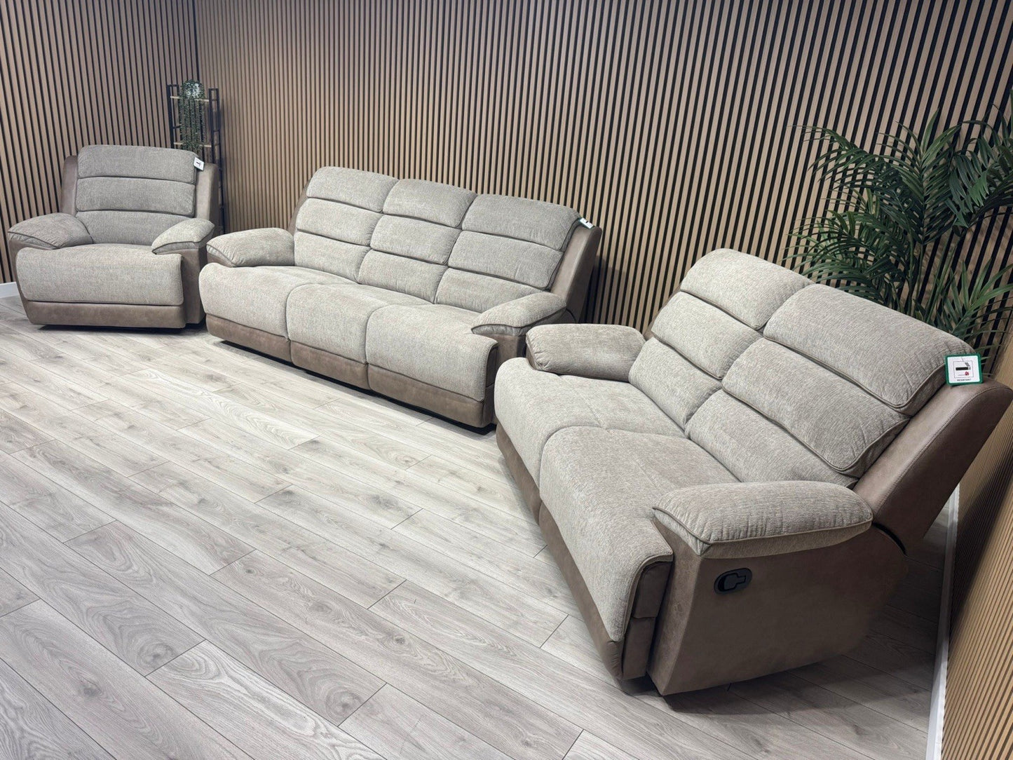 DFS LAKELYN Style Fabric 3 + 2 Seater Sofa + Armchair Set, Manual Recliners