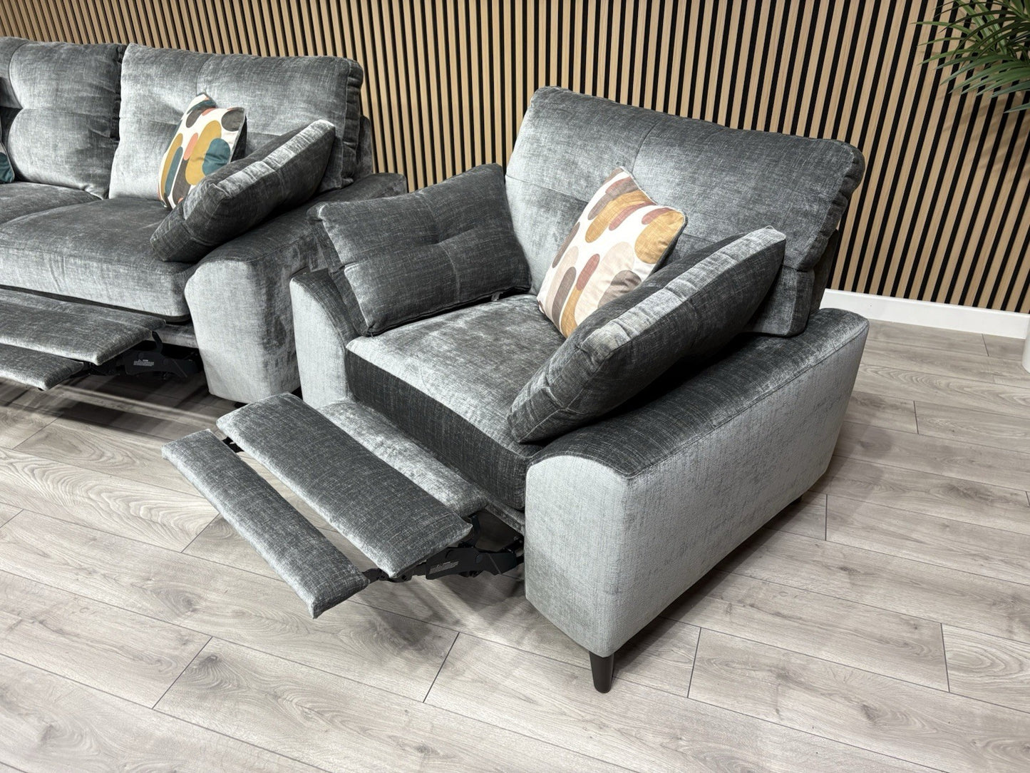 Furniture Village MALIBU Fabric 3 Seater Sofa + Armchair, Recliners - RRP £3,440